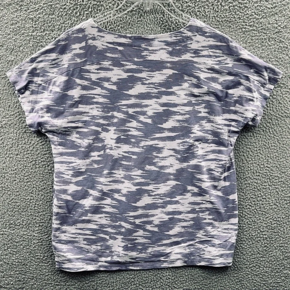Chicos‎ Womens Top L Abstract Ikat Artsy Lace Up Neck Indie Casual Everyday